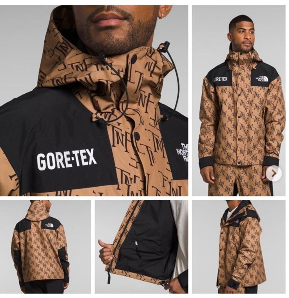 TNF The North Face GORE-TEX Mountain Jacket Monogram Print Almond Brown Size XL
